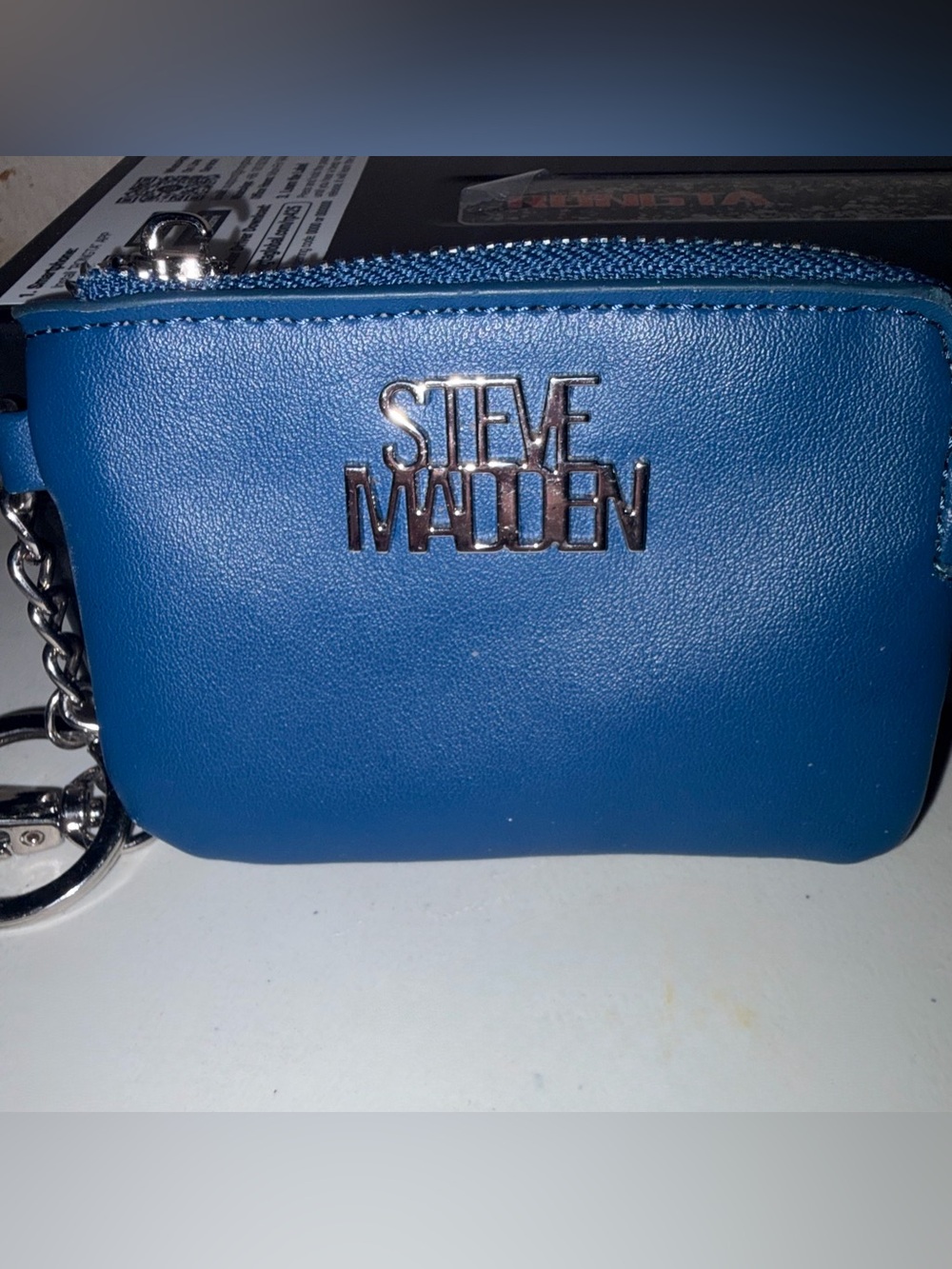Steve Madden Small Blue Keychain Coin Pouch